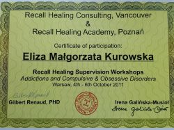 Certyfkat Recall Healing Supervision Eliza M. Kurowska