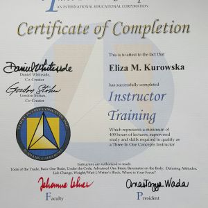 Certyfkat Instructor Training Eliza M. Kurowska